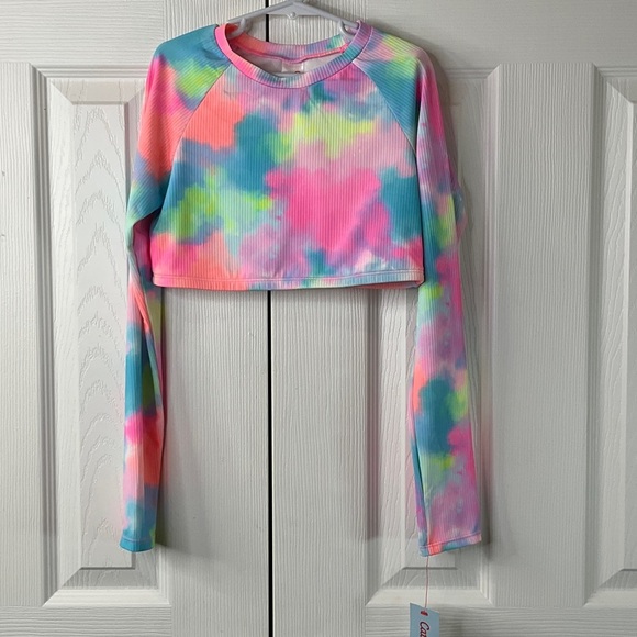 Cat & Jack - Girls' Dip-Dye Design Swim Top Size L (10/12) - Picture 1 of 6